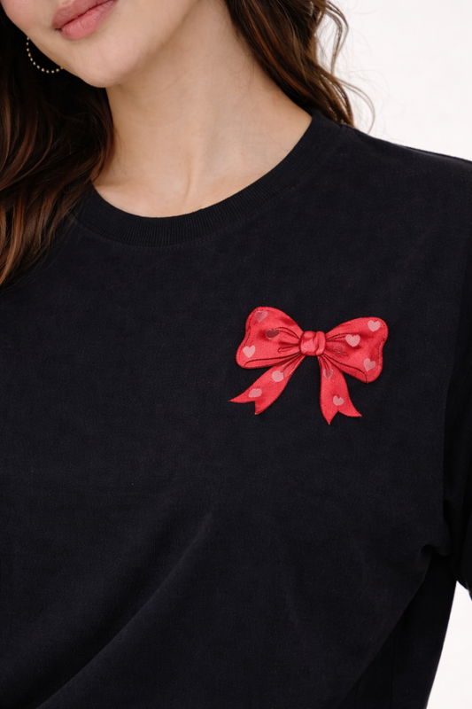 Baby Bow nughtwear cord-set ( oversized tshirt with shorts )