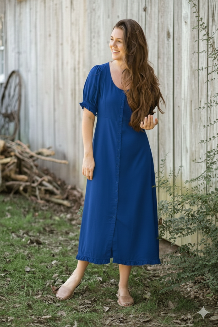 Effortless charm meets timeless comfort — the perfect cotton midi dress for every occasion!