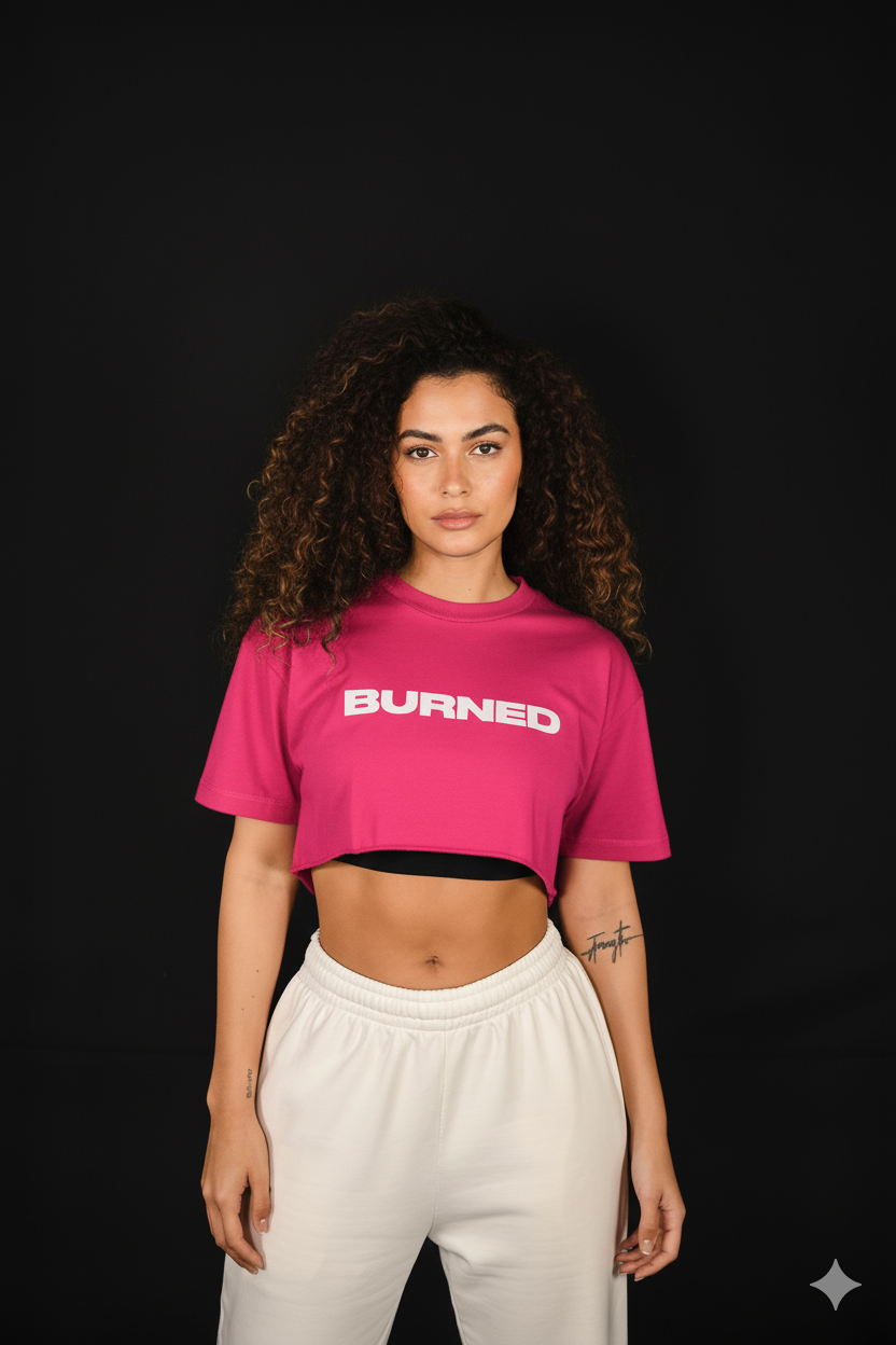 Women’s Cropped Tee|  “BURNED” Print