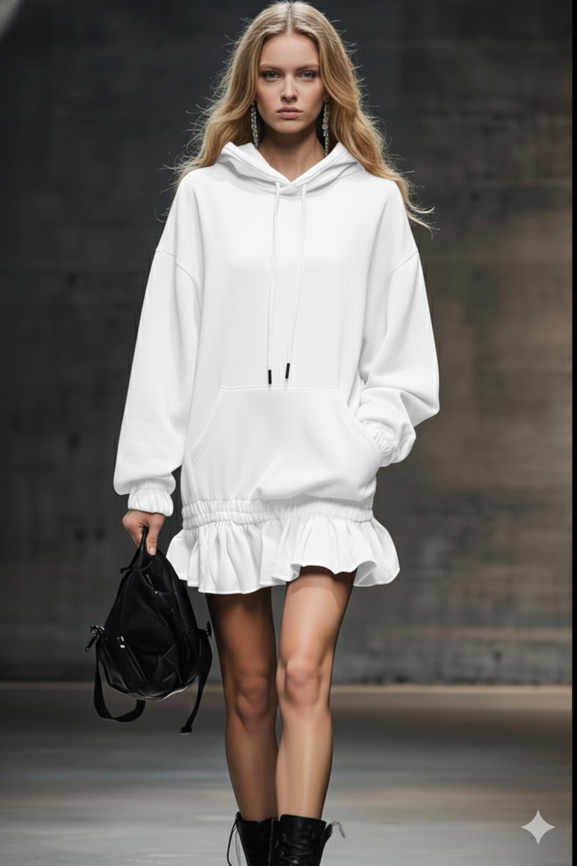 Chic Coffee Brown Hoodie Dress – Effortless Street Style with a Feminine Twist