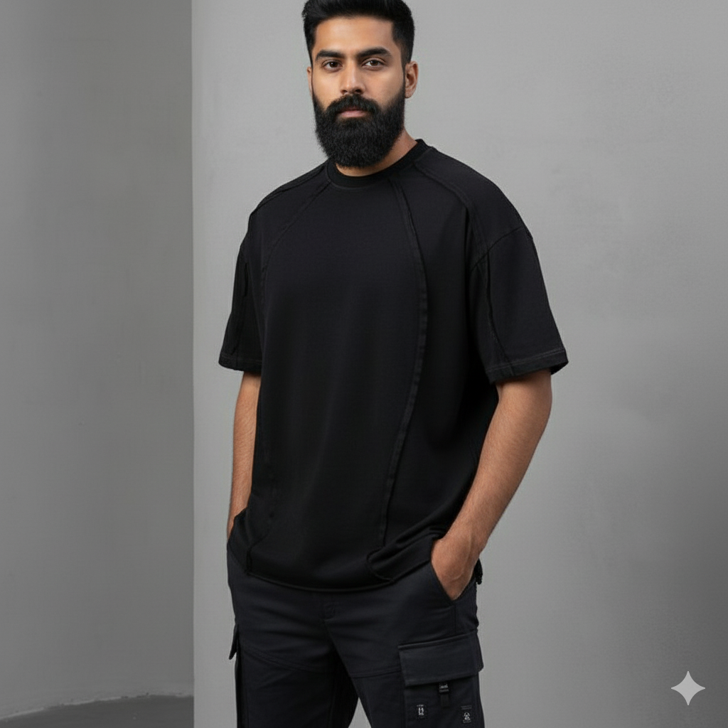 Trending Oversized Crew Neck T-Shirt for Men – Minimal Streetwear Essential