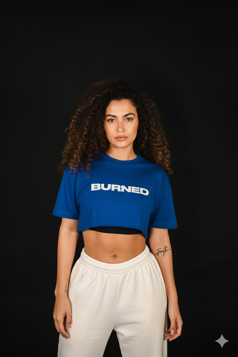 Women’s Cropped Tee|  “BURNED” Print