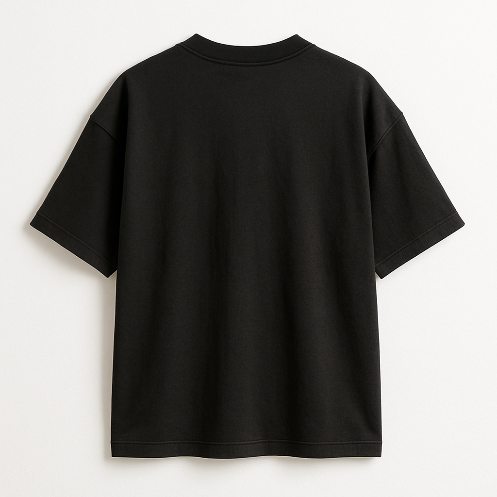 Men’s Oversized Drop-Shoulder T-Shirt – Black & Red | “BROKLYN” Back Print