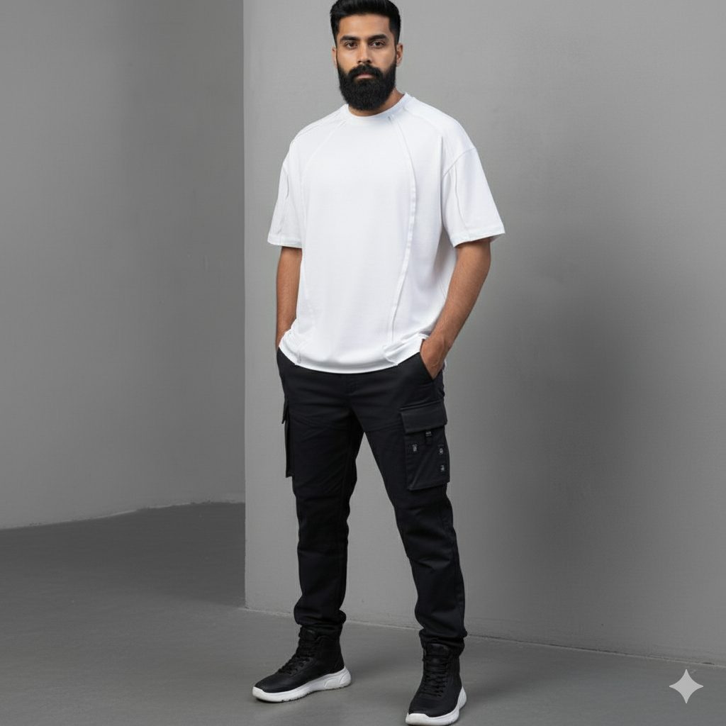Trending Oversized Crew Neck T-Shirt for Men – Minimal Streetwear Essential