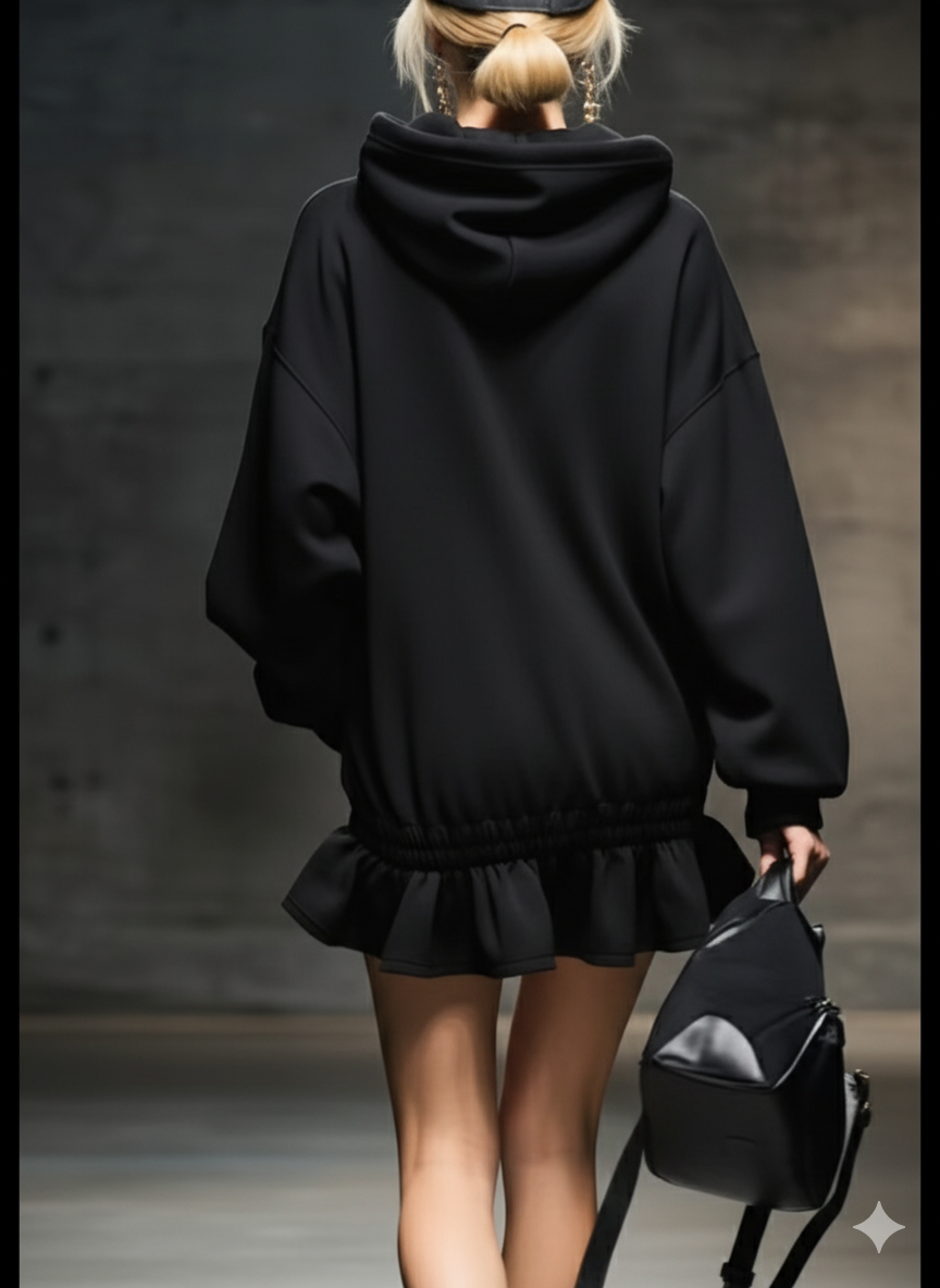 Chic Coffee Brown Hoodie Dress – Effortless Street Style with a Feminine Twist