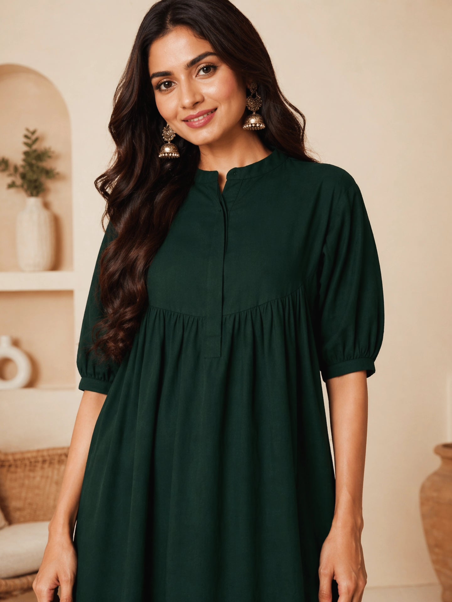 Breezy Bottle Green Summer Suit.