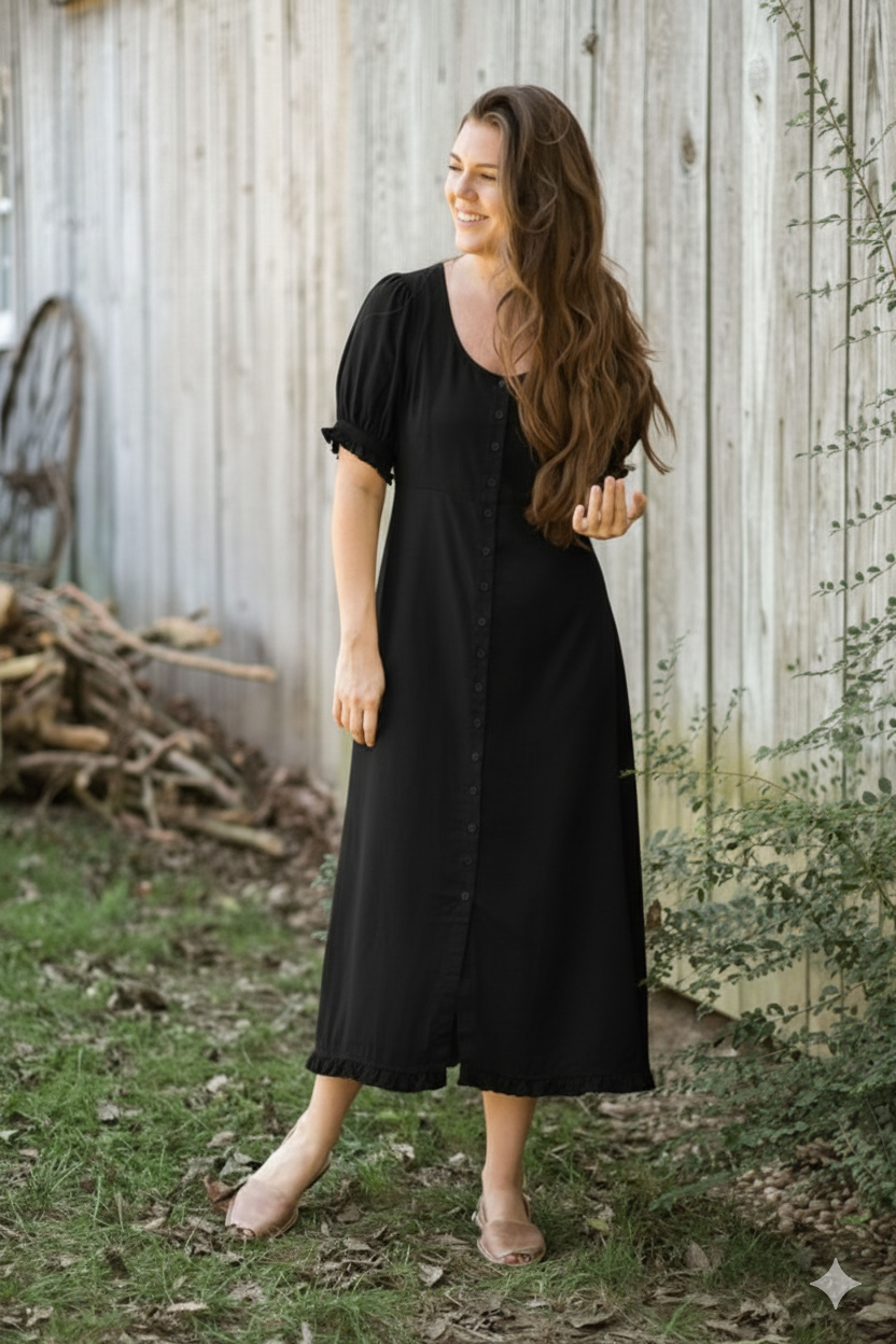 Effortless charm meets timeless comfort — the perfect cotton midi dress for every occasion!