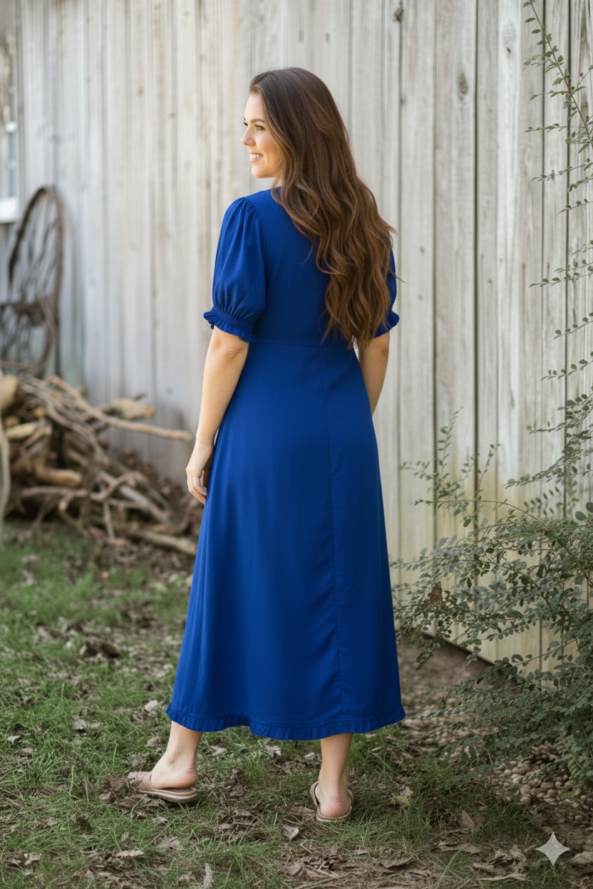 Effortless charm meets timeless comfort — the perfect cotton midi dress for every occasion!