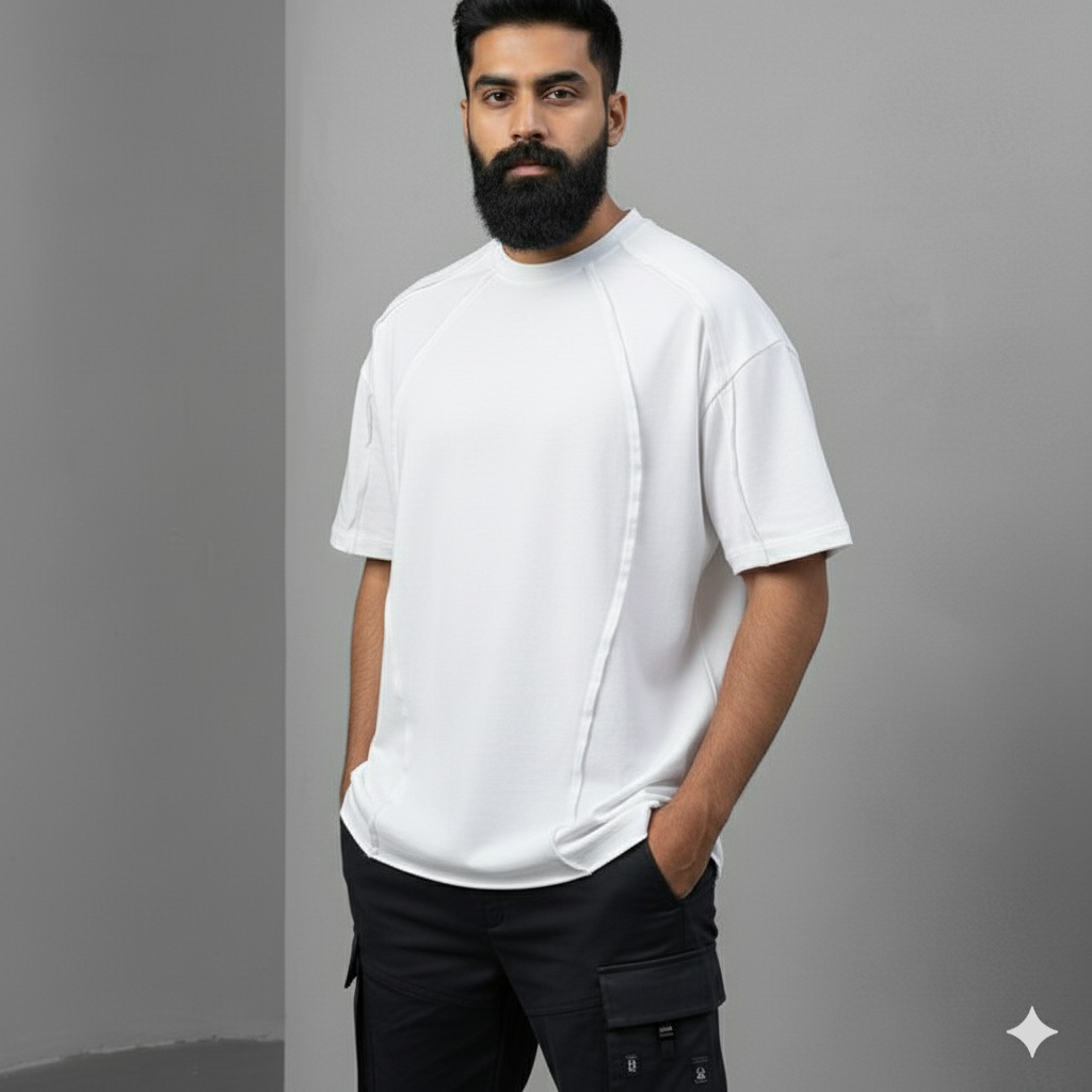 Trending Oversized Crew Neck T-Shirt for Men – Minimal Streetwear Essential