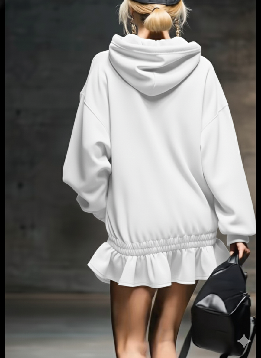 Chic Coffee Brown Hoodie Dress – Effortless Street Style with a Feminine Twist